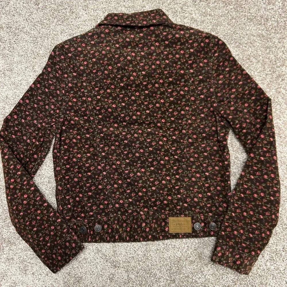 NWT Polo Country Ralph Lauren Floral Corduroy Trucker‎ Jacket Girls Size XL (16)
